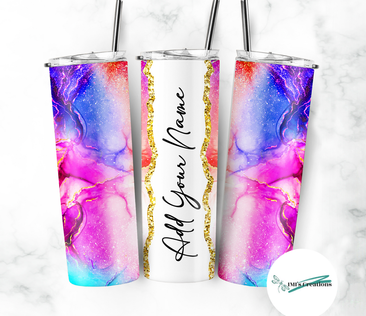 20 oz Blast of Colors with Gold Sublimation Tumbler