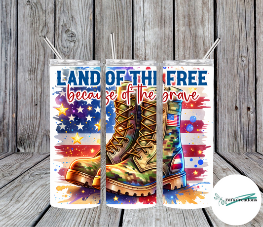 20 oz Land of the Free Tumbler